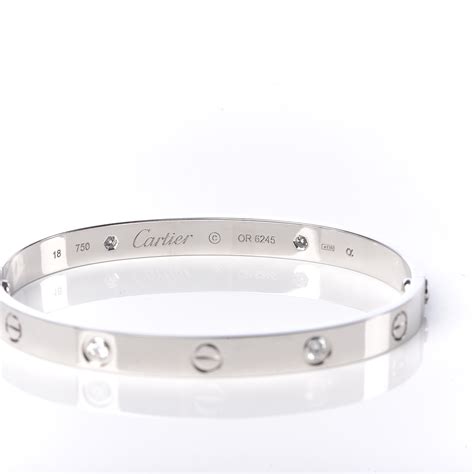 cartier love bracelet diamonds white gold|cartier love bracelet 750 price.